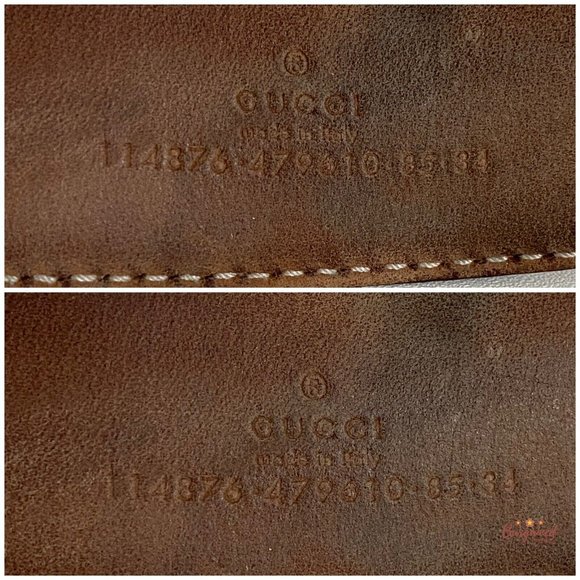 Authentic Gucci Cream Guccissima Leather Gold Interlocking G Buckle Belt 85/34 - Picture 7 of 13